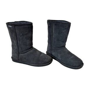 Bearpaw Emma Size 9 Shearling Fur Lined Winter 10" Boots Gray Suede
